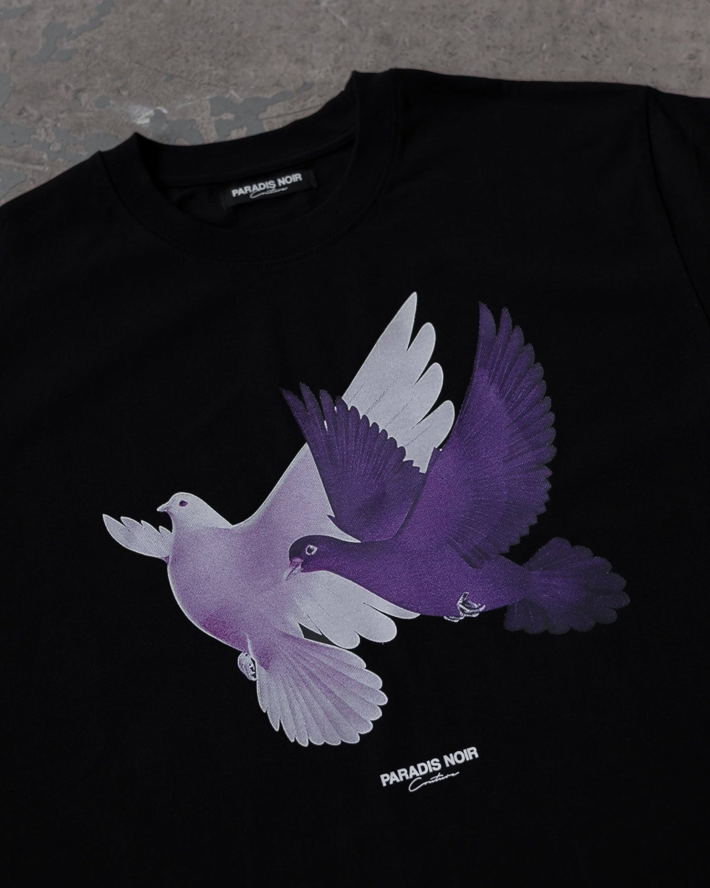 Purple Doves T-Shirt - Paradis Noir Couture